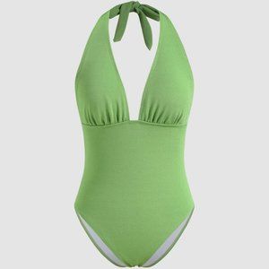 Cut Out Halter One Piece Swimsuit